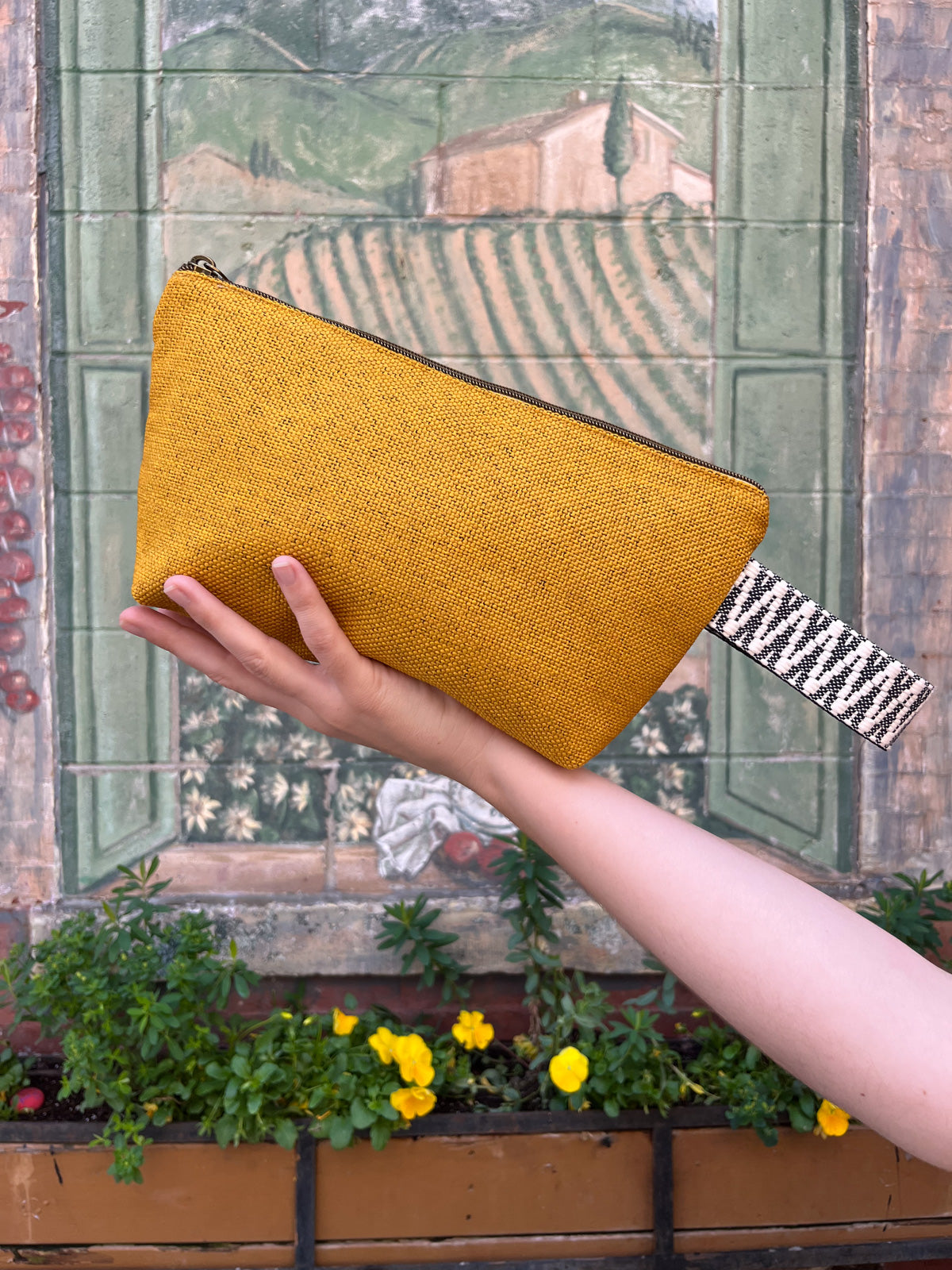 Yellow mustard clutch discount bag